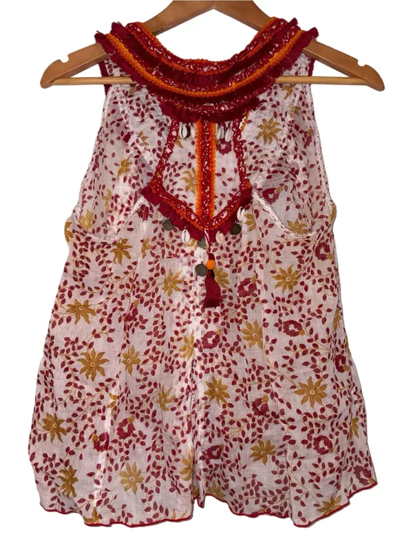 Poupette St Barth Crochet Embellished Tank Size Medium - Image 4