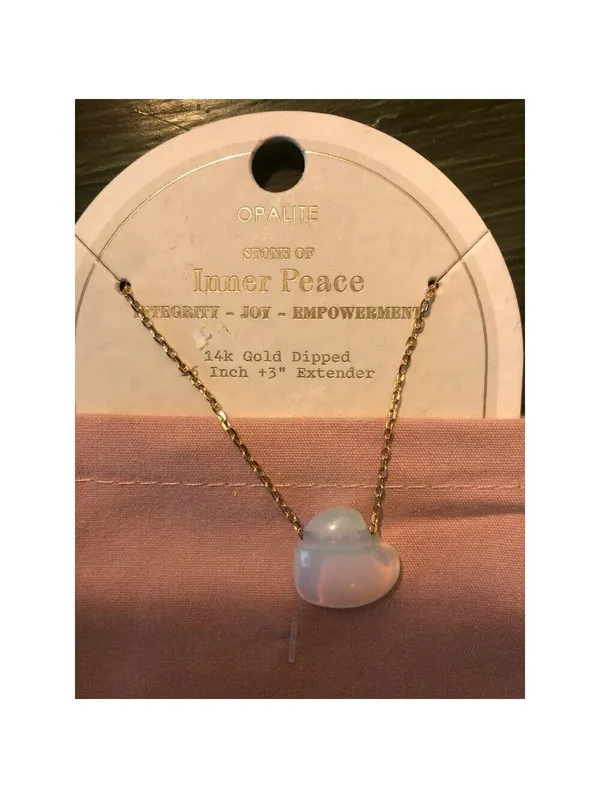 A New Day NWT 14k Gold Dipped 16" Opalite Pendant Necklace - Image 2