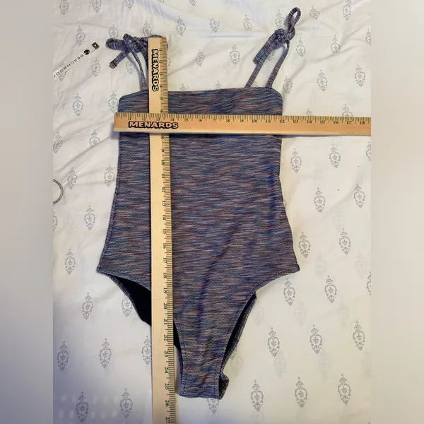 Aerie Blue‎ Space Dye Pique One Piece Cheeky Swimsuit size small - Image 5