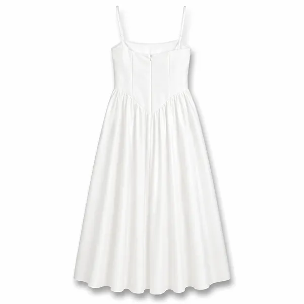 Lulus Luxe Bridal NWOT Bria White Satin Basque Waist Maxi Wedding Dress Medium - Image 7