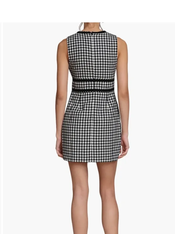 NWT Avec Les Filles Women's Black Bow Tweed Dress SZ-4 - Image 5