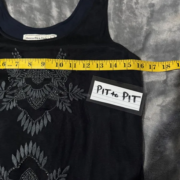 Abercrombie & Fitch Beaded Mesh Mini Tank Dress S Black Whimsigoth Dark Fairy - Image 8