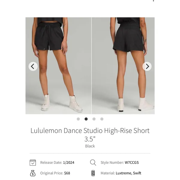 Lululemon Dance Studio High-Rise Short 3.5" Black size 6 women - Image 6