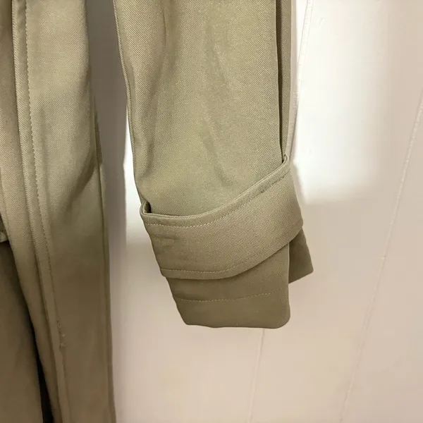 Avec Les Filles Stretch Crepe Double Breasted Trench Coat Olive XS - Image 6