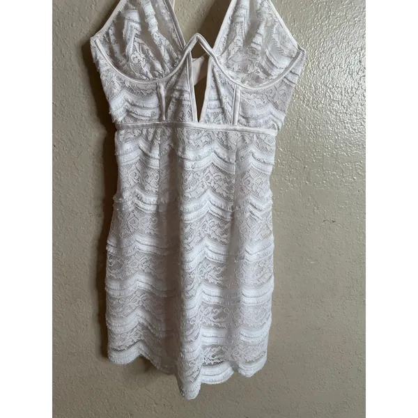 For Love and Lemons Mimi Mini Dress White Lace Bustier Womans S - Image 6