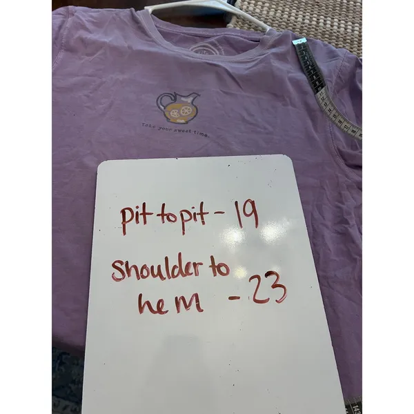 Life is Good Womens Purple Crusher Tee Take Your Sweet Time Lemonade Graphic M - Image 5