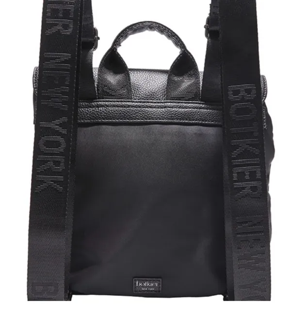 Botkier New York Black Nylon/Faux Pebbled Leather Backpack - Image 4