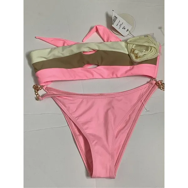 New. L*SPACE and PQ pink bikini. Large. Retails $172 - Image 7