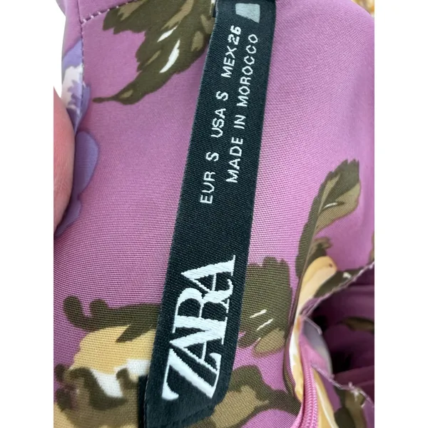 Zara Floral Midi Dress Sweetheart Bustier Coquette Bodycon‎ Pencil Size Small - Image 2