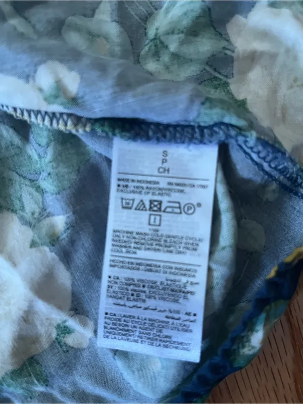 Old Navy Blue Yellow Floral Midi Dress Small Cottagecore Summer Feminine Beach - Image 7