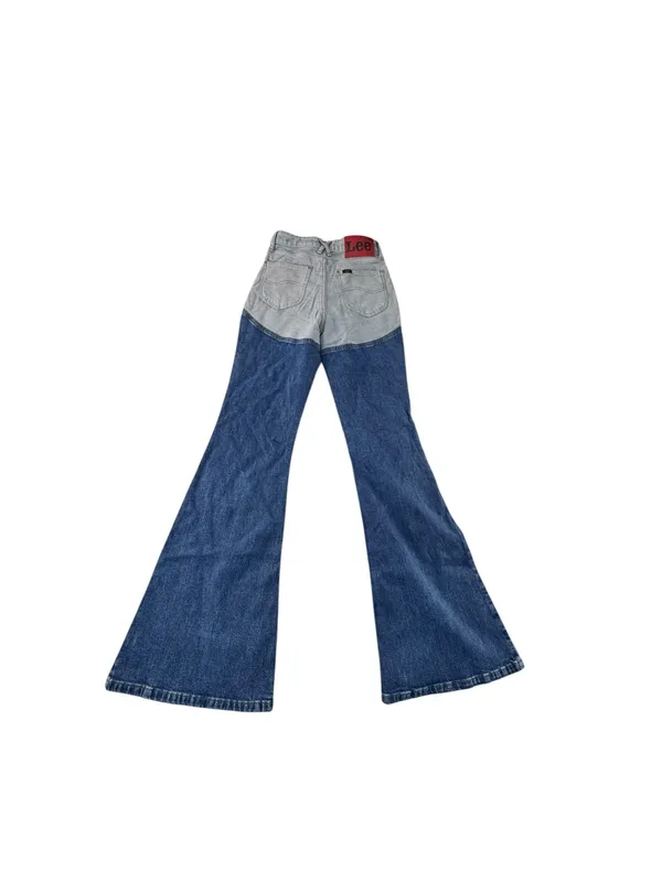 Lee Two-Tone High-Rise Flare Jeans in Dark and Light Blue Kacey Musgraves NWT - Image 10