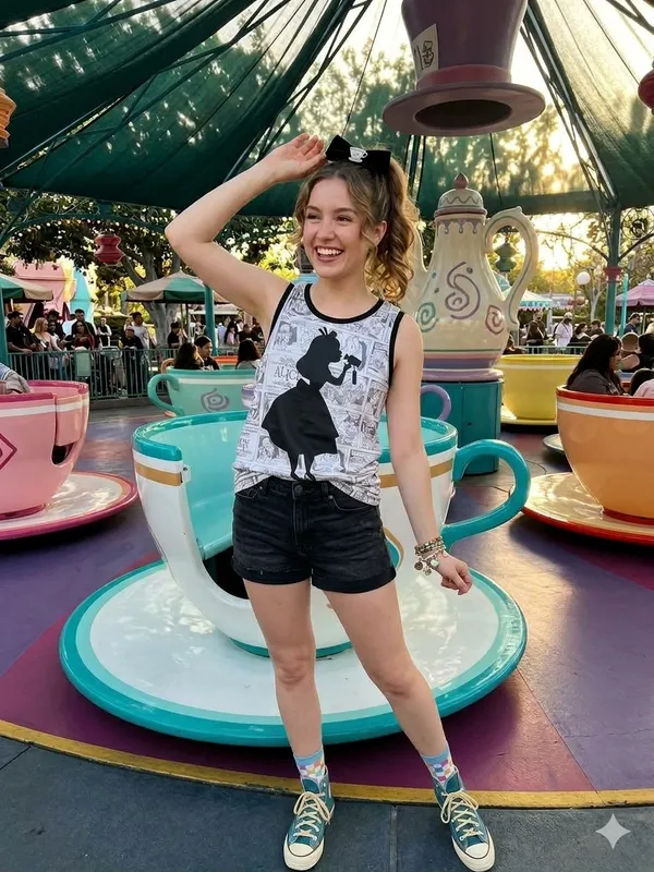Disney Alice In Wonderland Comic Tonal Girls Muscle Tank Top Hot Topic Size XL - Image 10