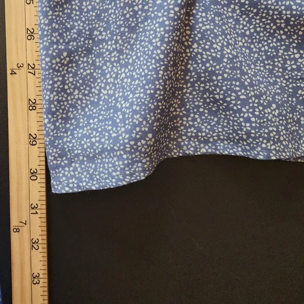Stolen Hearts Blue Floral Ditsy A-Line‎ Button Front Boho Skirt L - Image 6