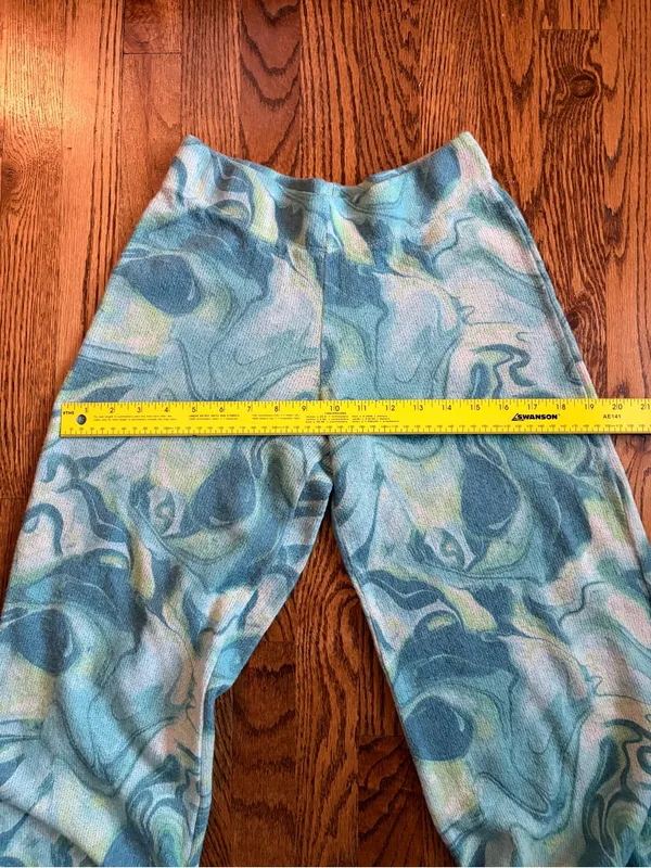Jaded London Turquoise Swirl Knit Ruched Hem Track Pants High Rise Pants US 6 - Image 9