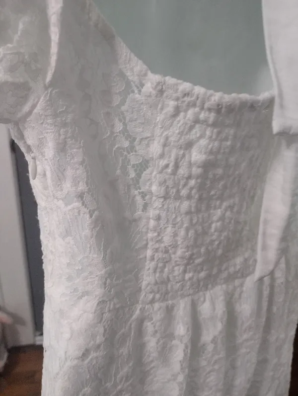 Free People White Hailee Lace Mini Dress with Back Tie - Image 5