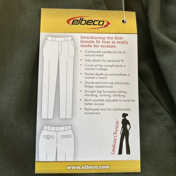 Elbeco Tek3 Womens Size 14 Regular Rise Uniform Cargo Pants Olive Green E9619LCN - Image 5