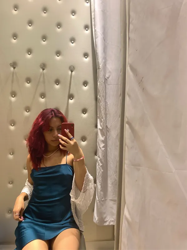 Forever 21 satin Asymmetrical Dress blue - Image 2
