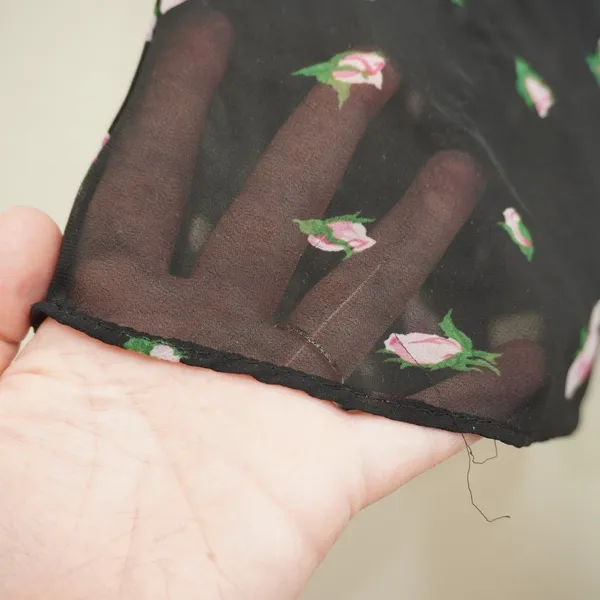 Betsey Johnson‎ Vintage Urban Outfitters Black Rosebud Sheer Floral Maxi Dress - Image 6