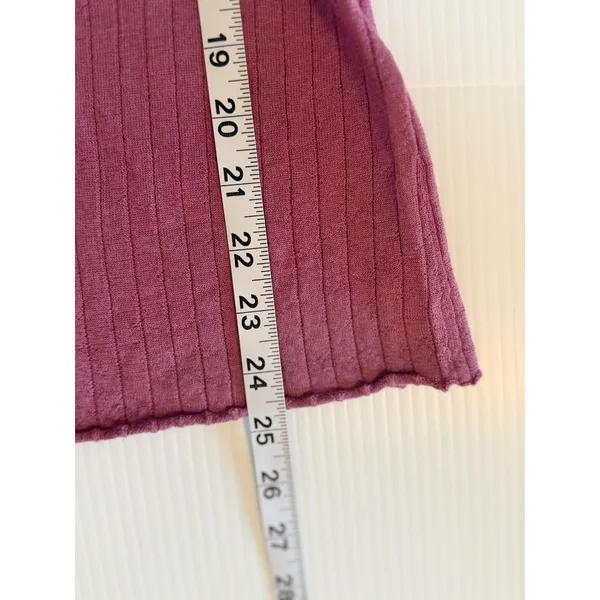 Abercrombie Fitch Merino Wool Ribbed Collared Button Up Top Blouse Purple Size S - Image 6