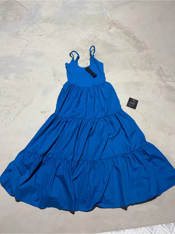 Lulus loveable cutie Blue sleeveless Tiered Midi Dress small NWT - Image 2