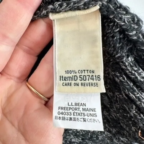 L.L. Bean Women's Gray 100% Cotton Turtleneck Long Sleeve Knit Sweater Cabincore - Image 8