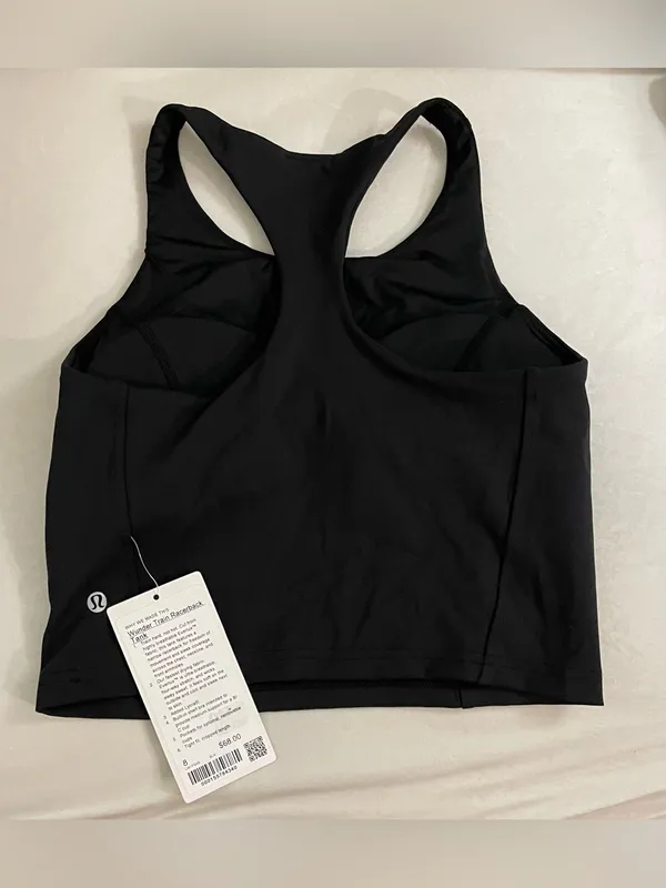 Lululemon Wunder Train Racerback NWT Black High-Neck Crop Tank Top Size 8 - Image 4