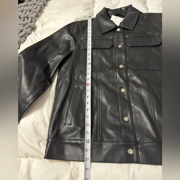 Jules Kae Audriana Faux Leather Trucker Jacket - NWT - Size L - Image 15