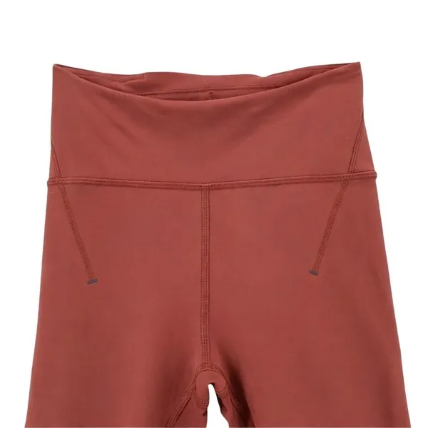 Lululemon Mid Rise 7/8 Leggings Dark Terracotta Mesh Panels Athleisure Size 4 - Image 3