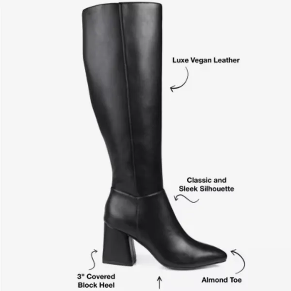 🍁 Journee Landree Wide Calf Black Heeled Boots, Size 11 - Image 16