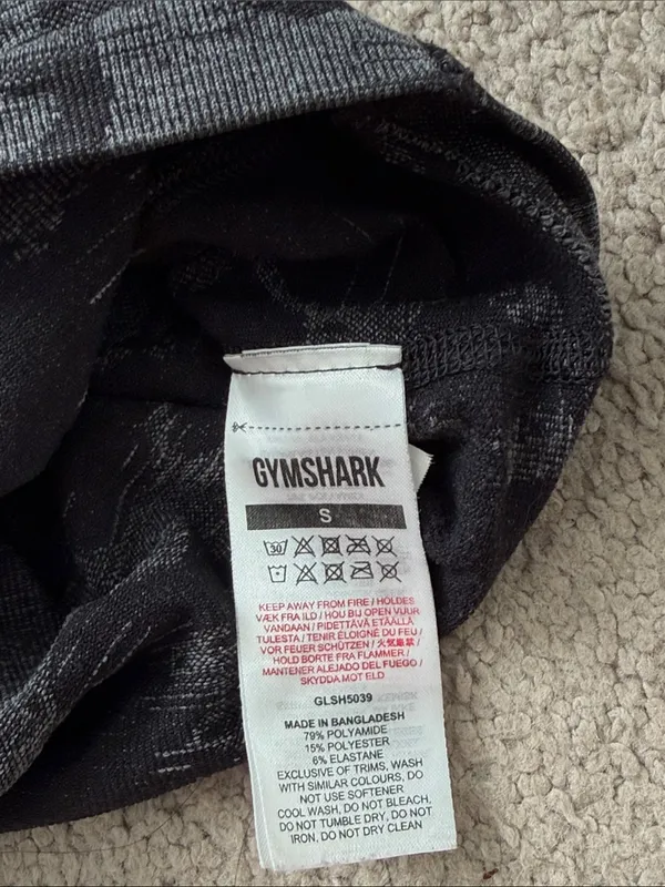 Gymshark Grey Camo High-Waist Bike Shorts - Image 3
