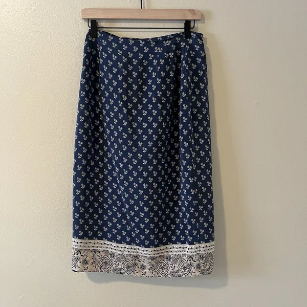 Women's Vintage 100 Silk 2 Piece Set Skirt Wrap Boho Harris Wallace 8 P Classic - Image 9