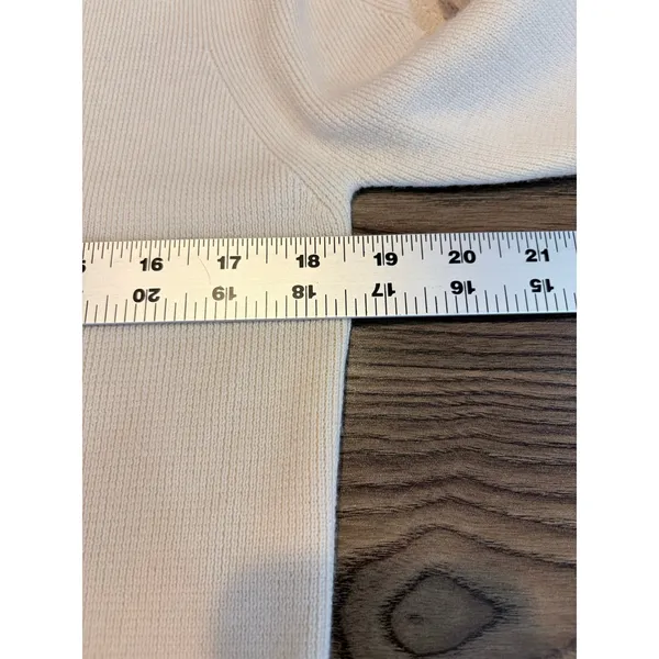 Elie‎ Tahari Merino Wool Cardigan Cream Open Front Hook Closure XL - Image 6