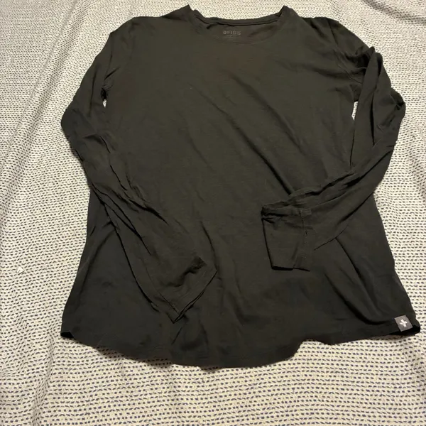 FIGS Super Soft Long Sleeve Crewneck – Black, XSmall, EUC - Image 2