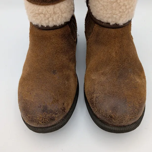 UGG Blayre III Brown Suede Shearling Buckle Mid Calf Boots Womens 7 7.5 Lug Sole - Image 4