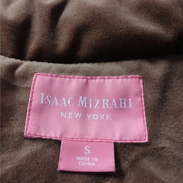 Isaac Mizrahi NY Women's Velvet Puffer Coat Size Small Brown Cozy Winter Jacket - Image 9