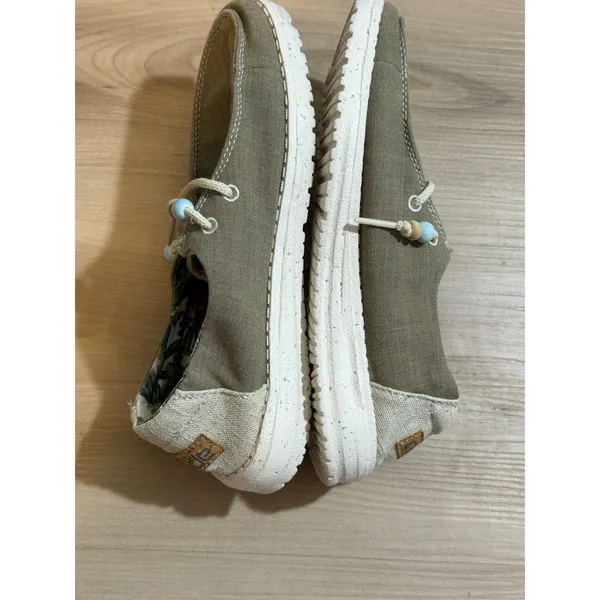 Hey Dude Wendy Natural Rosemary Shoes 6 Womens Canvas Loafers Slip On - Image 10