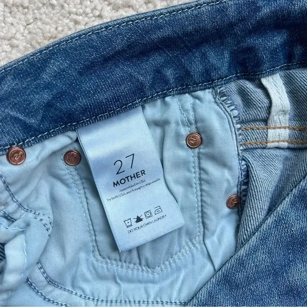 Mother High Waisted Looker Ankle Fray‎ One Smart Cookie Jeans - Image 4