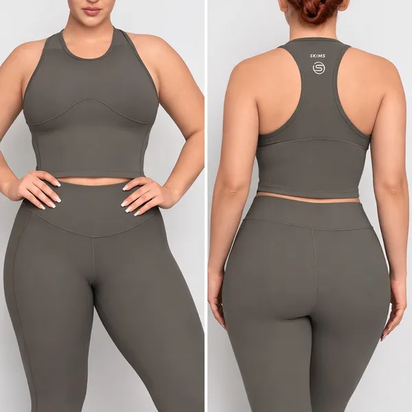 SKIMS Performance Racerback Tank Gunmetal - Image 2