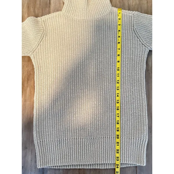 Abercrombie & Fitch Women’s Turtleneck Sweater XS Beige Ribbed Knit Cotton Blend - Image 6