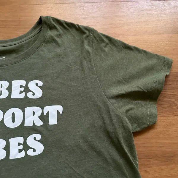 PositiviTees Olive Green Babes Support Babes Graphic T-shirt - Image 4
