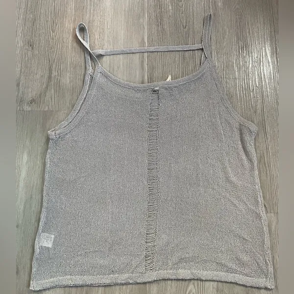 NWOT POL Sheer Knit Tank – Grey Size Small - Image 7