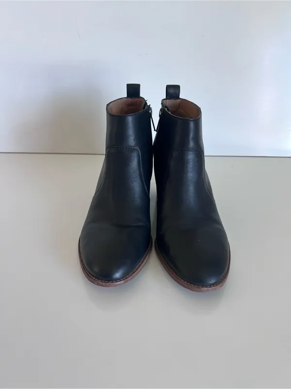 Madewell Women's Brenner Black Block‎ Heel Leather Ankle Booties - Image 2