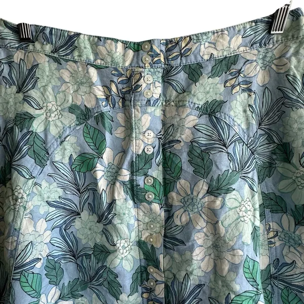 LOFT Gardenia Mini Skirt Sz M linen blend button Flowy Boho Preppy - Image 6