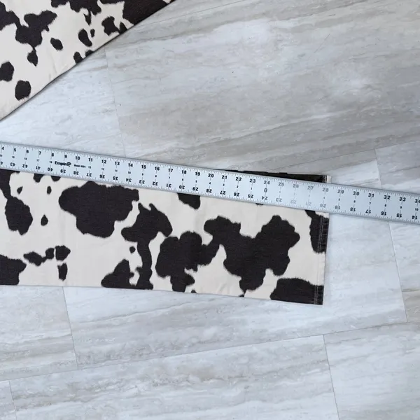 Abercrombie & Fitch The Baggy Low Rise Cow Print Jeans Black White 26 Short - Image 7