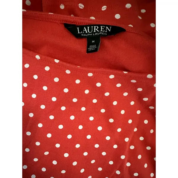 Lauren Ralph Lauren Red and White Medium Top - Image 4