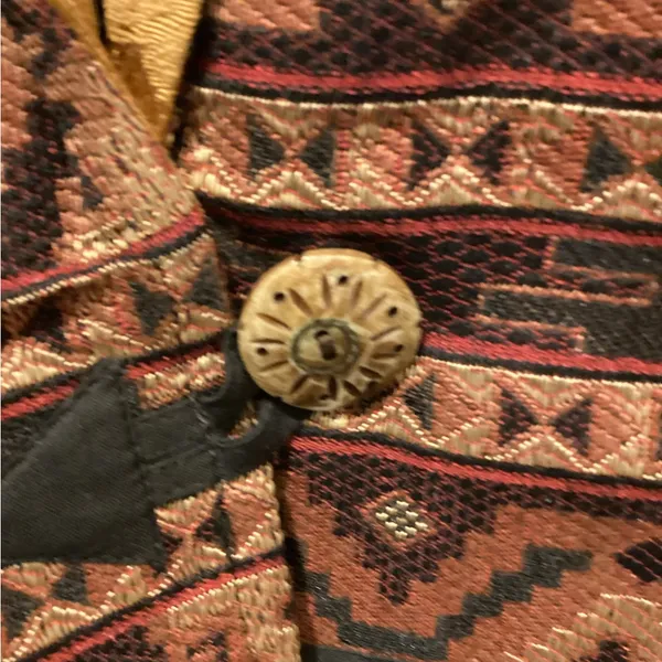 Vintage 1990’s Black and Gold Patterned Jacket Size M - Image 2