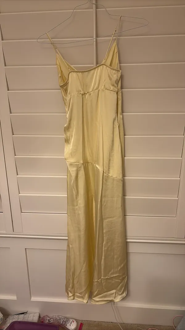 Wild Fable Maxi Dress satin yellow xs - Image 3
