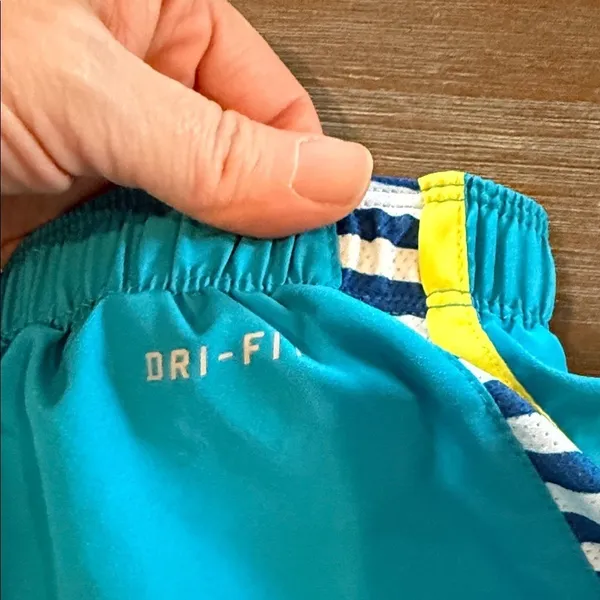 Nike Women's Athletic Shorts in Teal and‎ Yellow Dri-Fit - Image 5