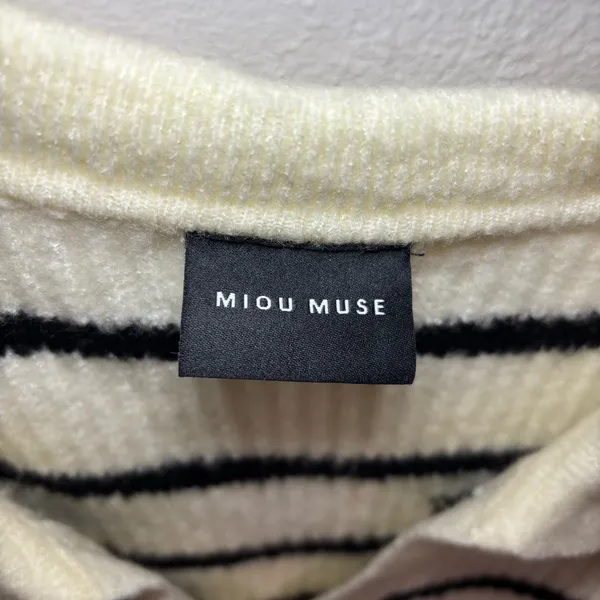 Miou Muse Striped Sweater | Size M White Size M - Image 4