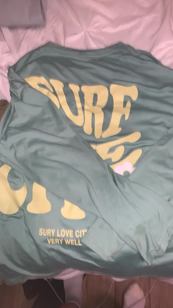 Cute Long Sleeve Surf Shirt Green - Image 3